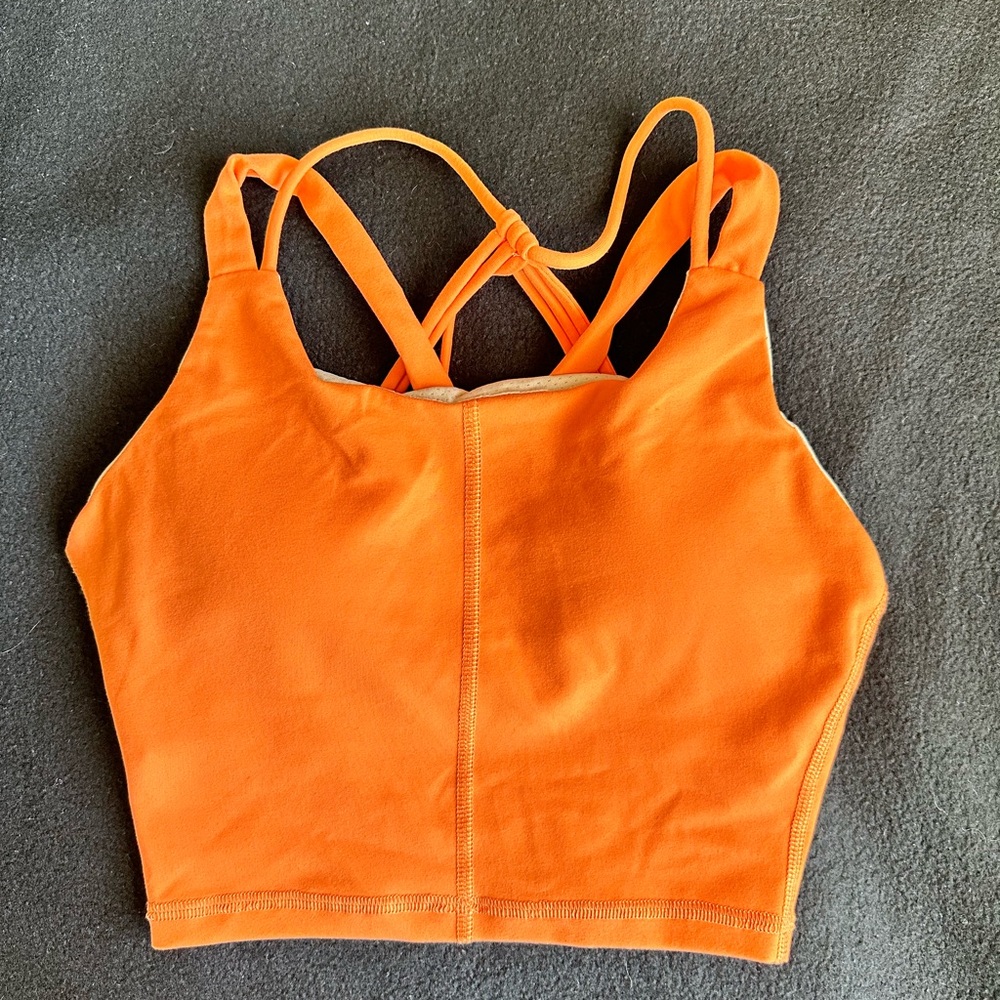 Vibrant Orange Strappy Crop Top